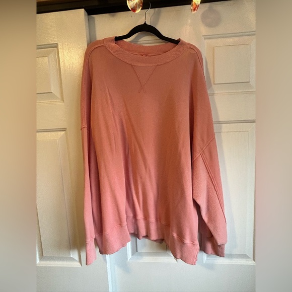 Aerie Women’s Big Chill Crew Sweatshirt- Size XL-Strawberry Mist - Picture 2 of 5